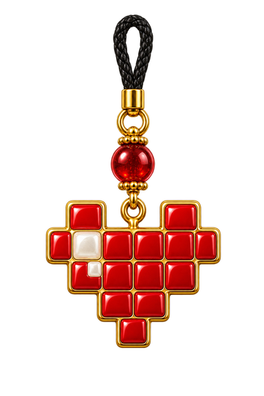 Pixel heart charm