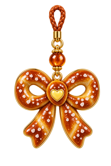 Pretzel bow charm