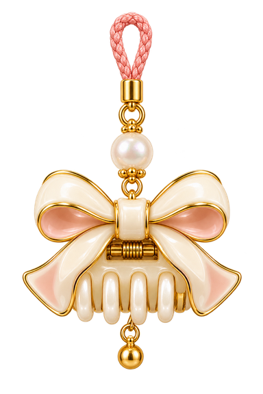 Ribbon claw clip charm