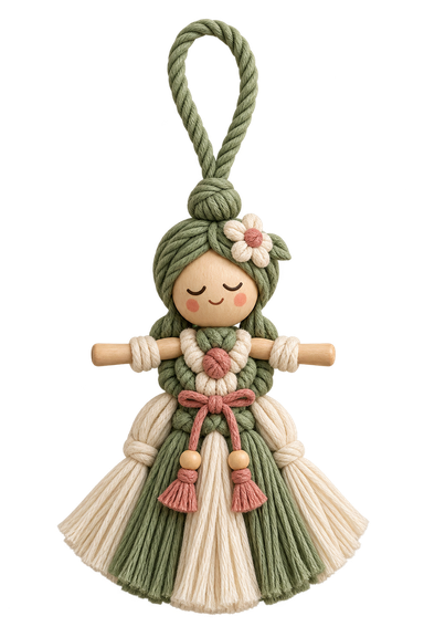 Sleepy fiber doll charm